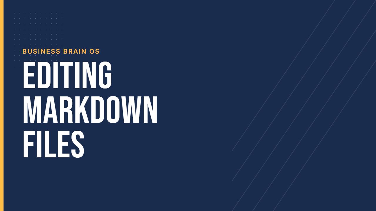 Editing Markdown Files